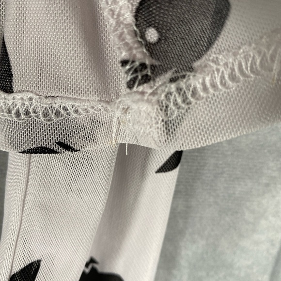 Vintage Playboy Bunny All Over Print Top Women’s Size XS White Sheer Layered Y2K - Picture 2 of 8